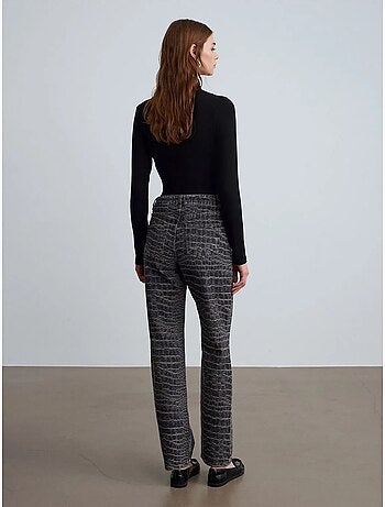 Jean droit taille haute texturé dilvin