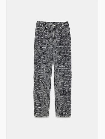 Jean droit taille haute texturé dilvin