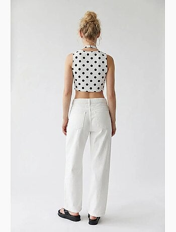 Jean en coton taille haute à jambe large mixray