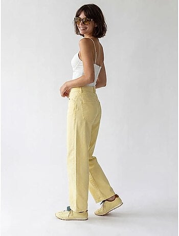 Jean en coton taille haute à jambe large mixray