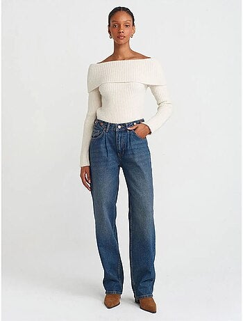 Jean en denim à jambe large et taille haute dilvin