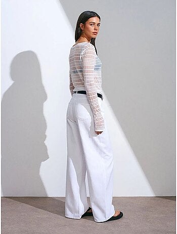 Jean en denim à taille haute et jambe large dilvin