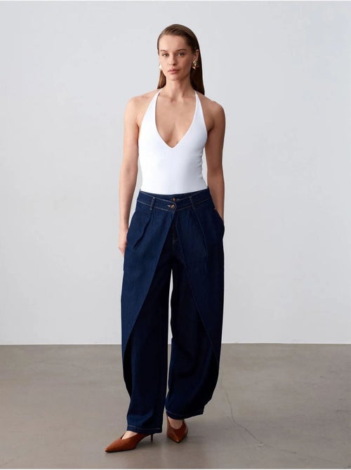 Jean en denim à taille haute et jambe large dilvin - Kiabi Jean en denim à taille haute et jambe large dilvin - Kiabi