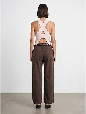 Jean en denim à taille haute et jambe large dilvin
