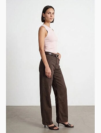 Jean en denim à taille haute et jambe large dilvin