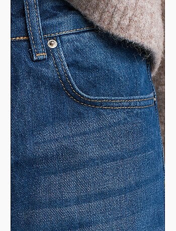 Jean en denim à taille mi-haute et jambe évasée dilvin