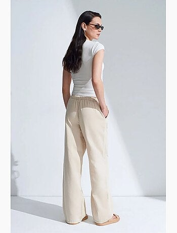 Jean en denim à taille mi-haute et jambe large dilvin
