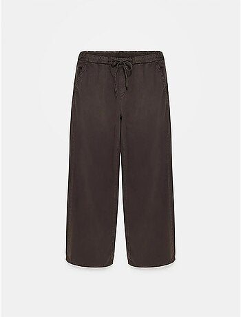Jean en denim à taille mi-haute et jambe large dilvin