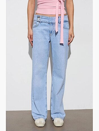 Jean en denim de coton à jambe large dilvin