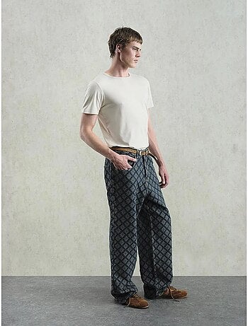 Jean en denim imprimé coupe ample pour homme giesto