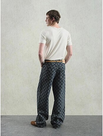 Jean en denim imprimé coupe ample pour homme giesto