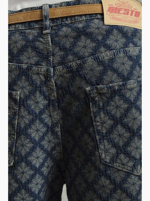 Jean en denim imprimé coupe ample pour homme giesto - Kiabi Jean en denim imprimé coupe ample pour homme giesto - Kiabi