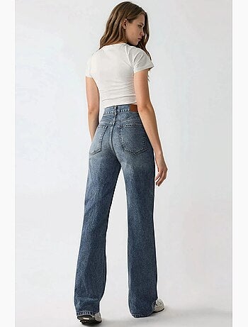 Jean en denim taille haute à jambe droite hiccup
