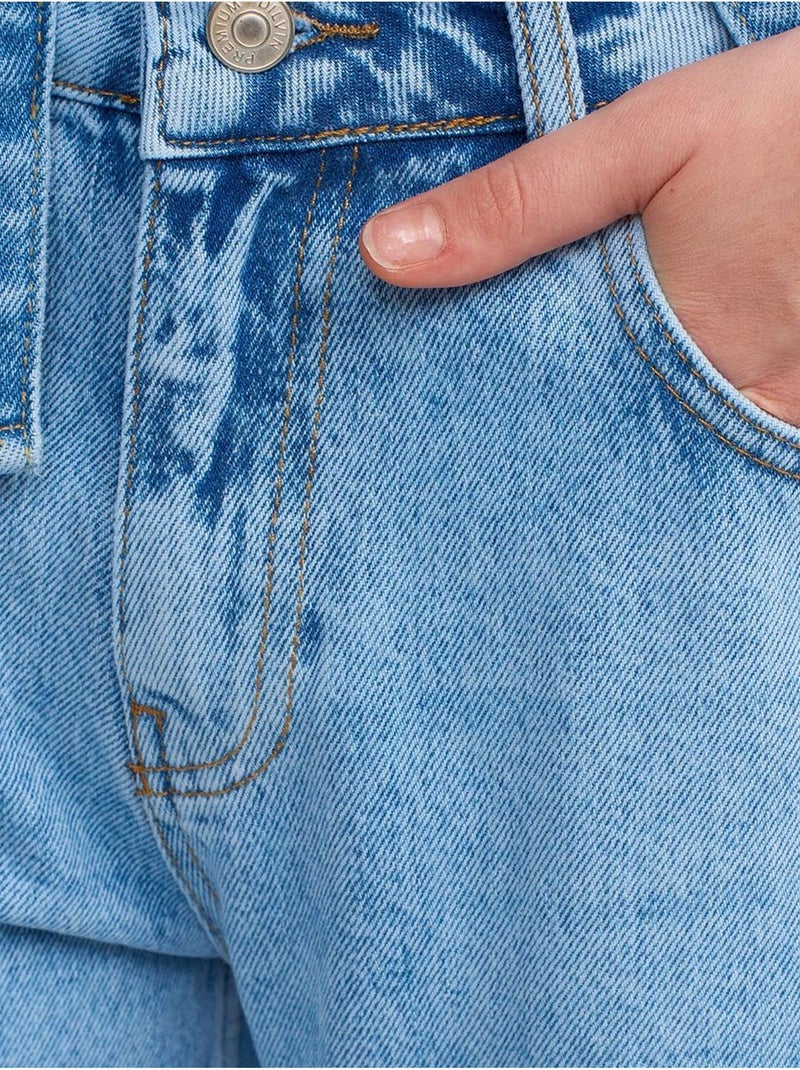 Jean évasé taille basse dilvin Bleu saphir - Kiabi