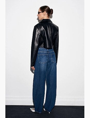 Jean femme à taille basse et jambe large dilvin