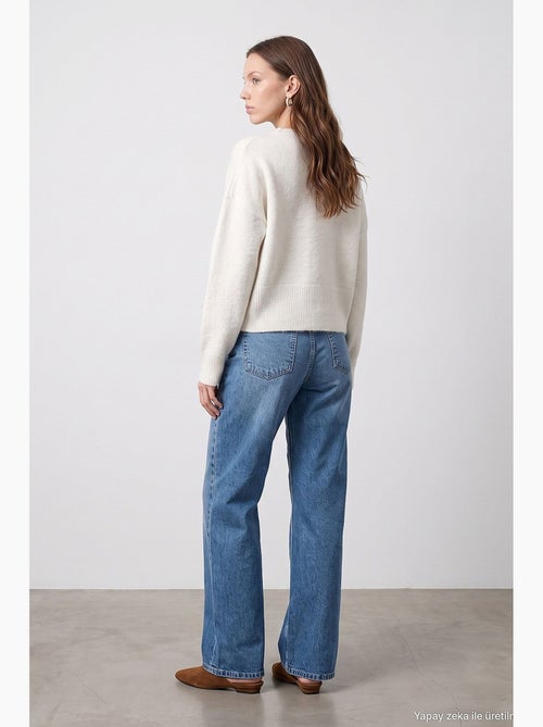 Jean femme coupe droite dilvin - Kiabi