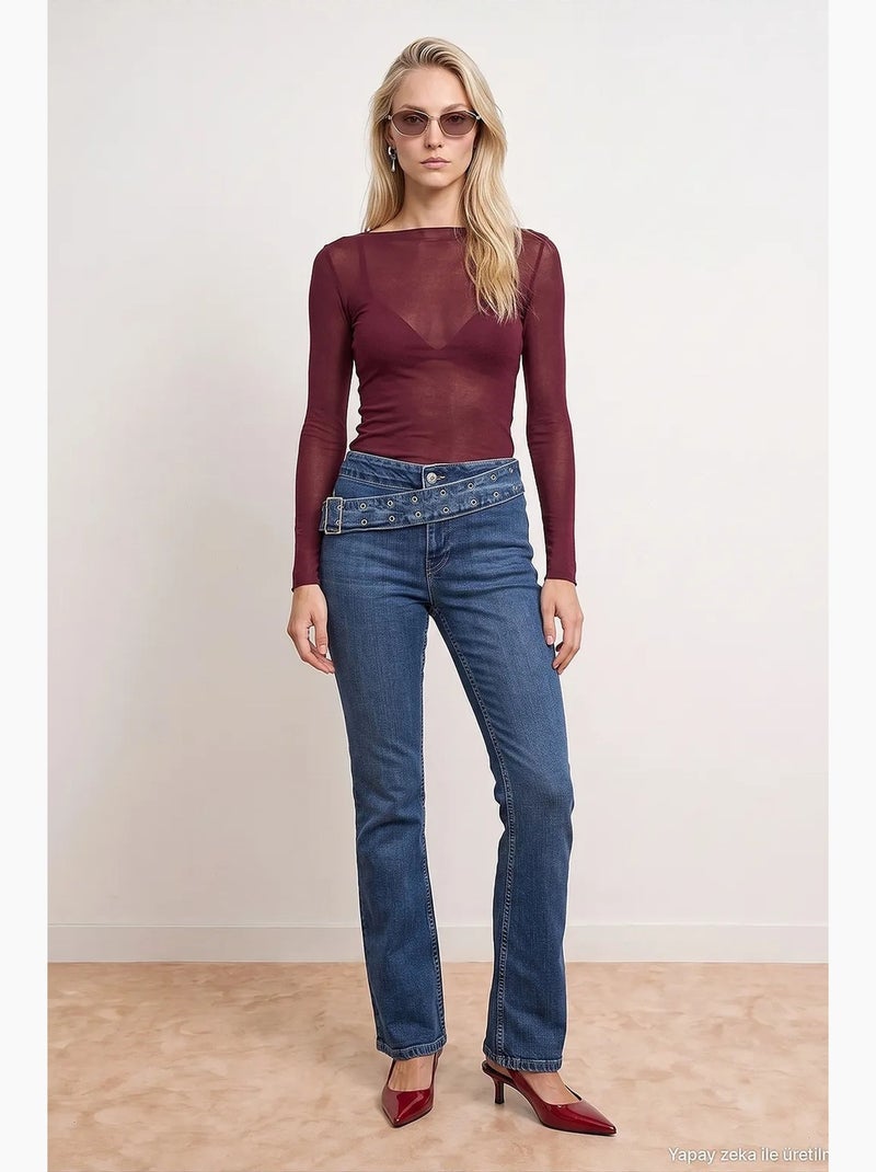Jean femme dilvin Bleu saphir - Kiabi