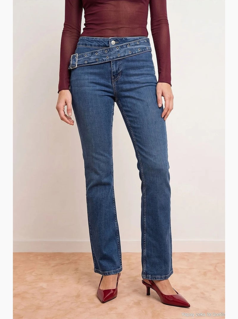 Jean femme dilvin Bleu saphir - Kiabi