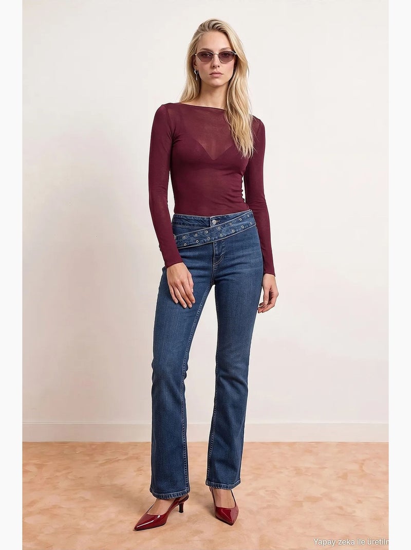 Jean femme dilvin Bleu saphir - Kiabi