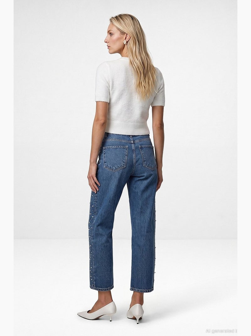 Jean femme dilvin Bleu saphir - Kiabi