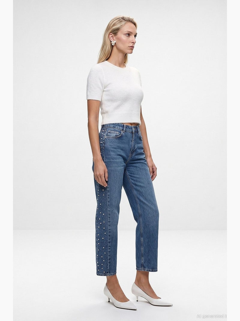 Jean femme dilvin Bleu saphir - Kiabi