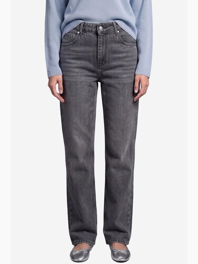 Jean femme dilvin Gris Noir - Kiabi
