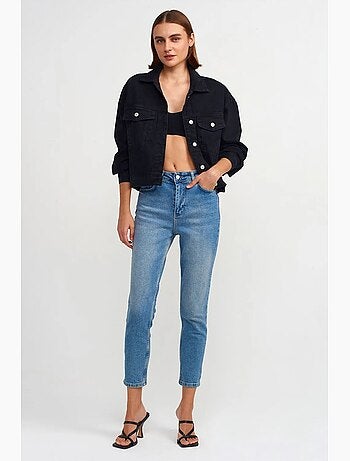 Jean femme slim droit taille haute dilvin