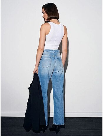 Jean femme taille haute à jambe droite dilvin