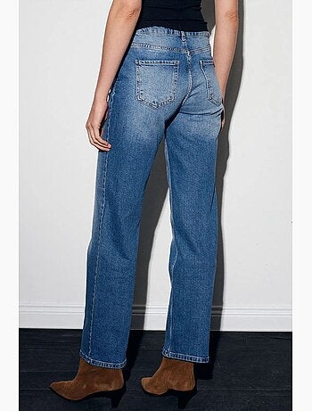 Jean femme taille haute à jambe large dilvin