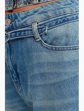 Jean femme taille haute coupe ballon jambe large dilvin