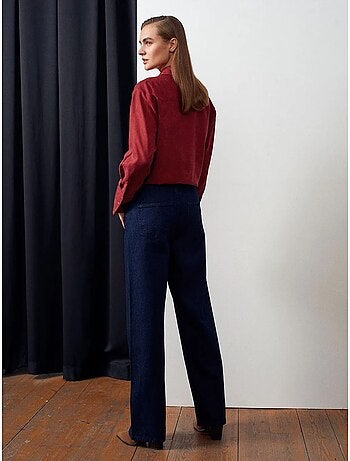 Jean femme taille mi-haute à jambe droite dilvin