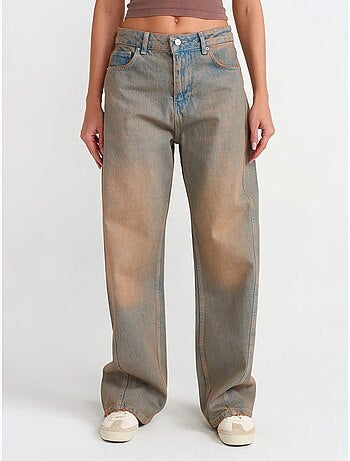 Jean femme taille mi-haute à jambe large dilvin