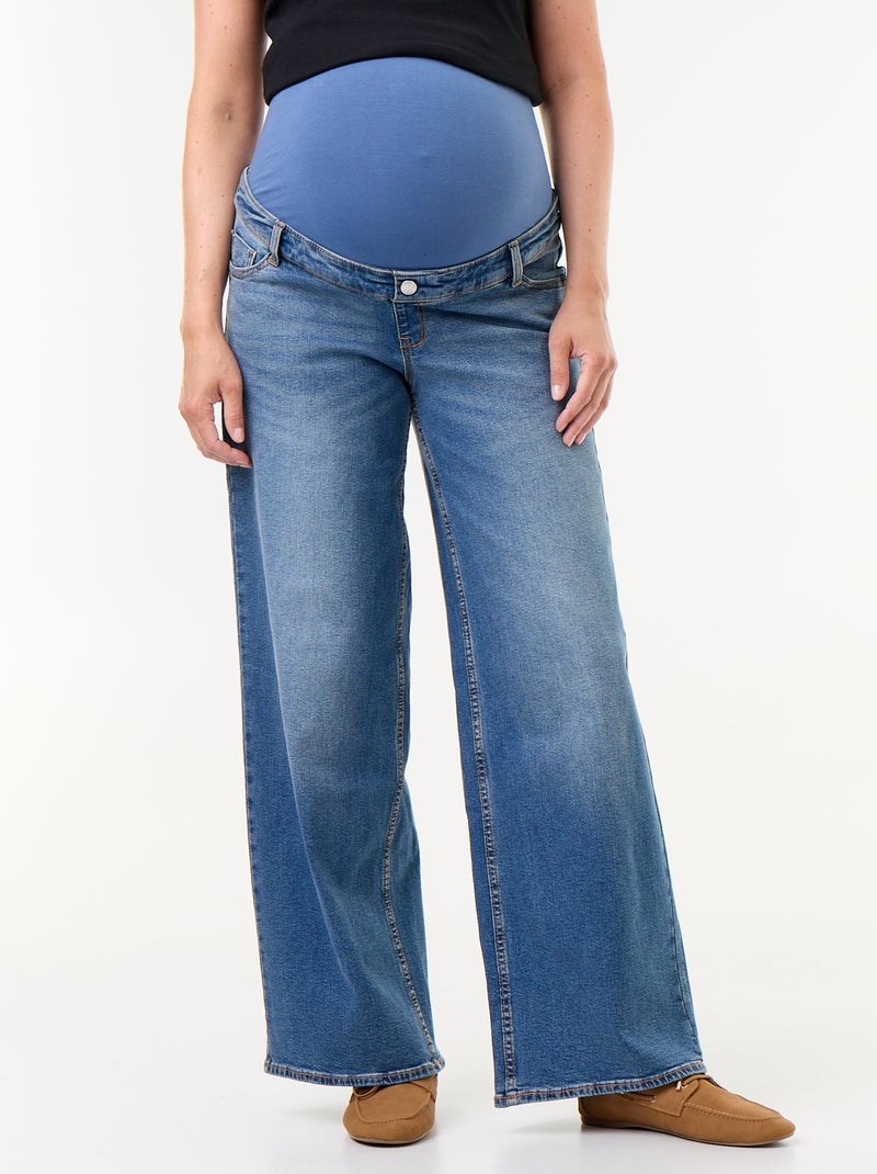 Jean grossesse wide leg Bleu - Kiabi