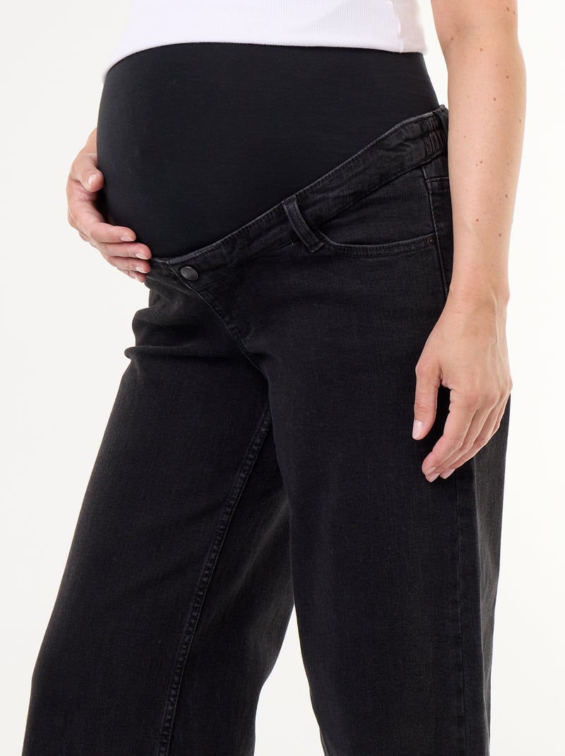 Jean grossesse wide leg Noir - Kiabi