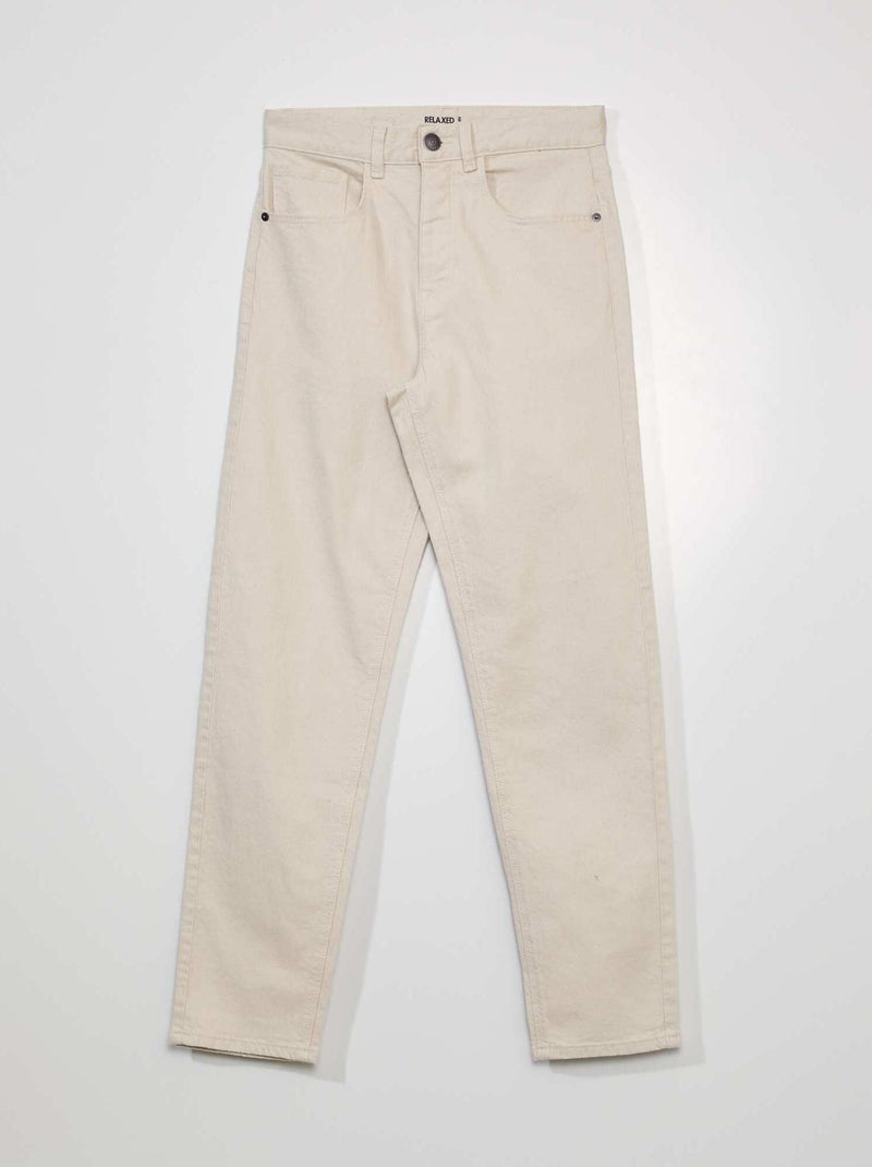Jean large à 5 poches - L32 Blanc - Kiabi