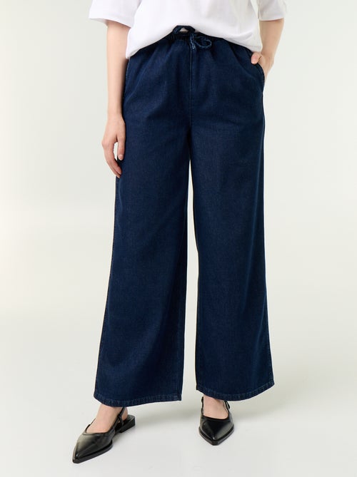 Jean large à la taille élastiquée - Kiabi