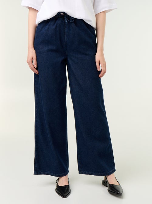 Jean large à la taille élastiquée - Kiabi