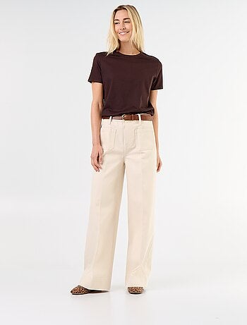 Jean large à taille haute avec poches plaquées