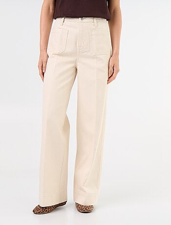 Jean large à taille haute avec poches plaquées
