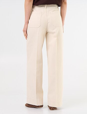 Jean large à taille haute avec poches plaquées