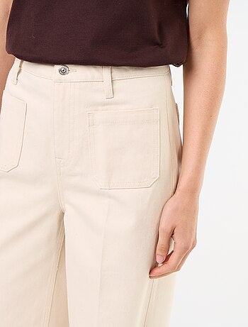 Jean large à taille haute avec poches plaquées
