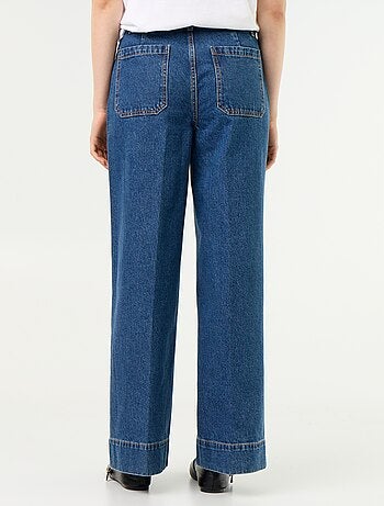 Jean large à taille haute avec poches plaquées