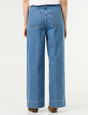 Jean large à taille haute avec poches plaquées