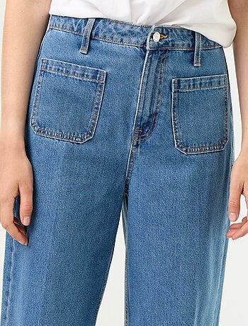 Jean large à taille haute avec poches plaquées