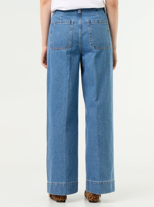 Jean large à taille haute avec poches plaquées - Kiabi