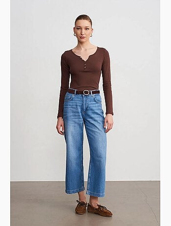Jean large à taille haute dilvin