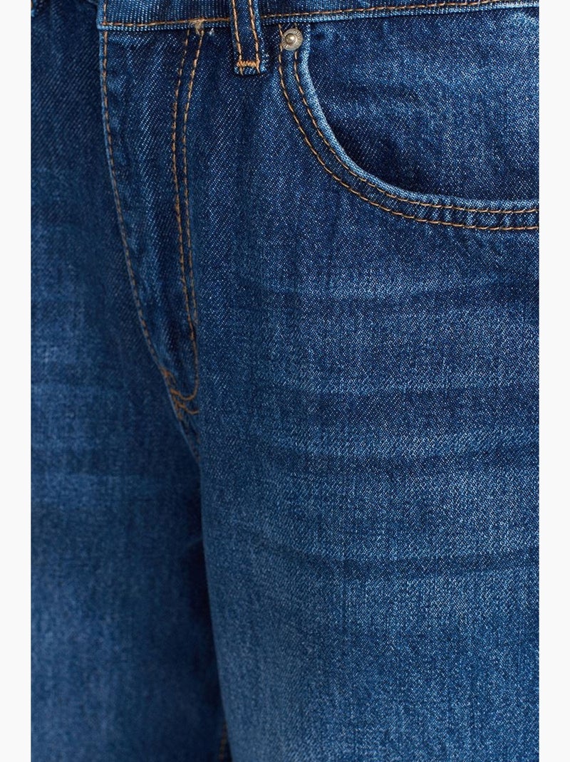 Jean large à taille haute dilvin Bleu saphir - Kiabi