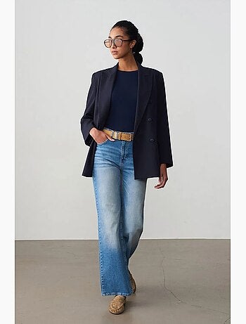 Jean large à taille haute dilvin