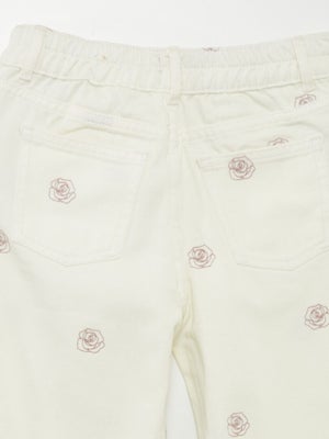 Jean Bavarois Femme Taille Haute - Pantacourt Brodé Traditionnel Oktoberfest - Denim Stretch Vintage