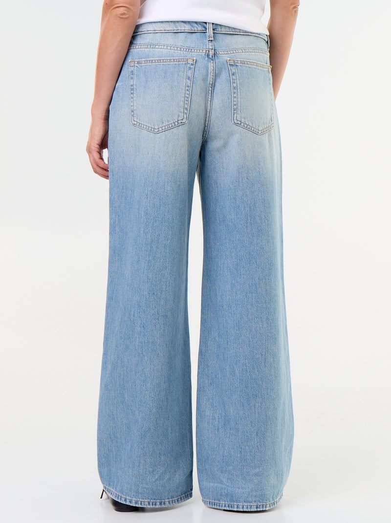 Jean large avec ceinture fantaisie Bleu - Kiabi